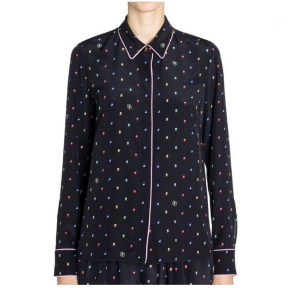 Stella McCartney Silk Polka Dots Blouse top Button-Up Top Size US 0 EU 34 - Picture 1 of 15